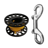 Maxbell Maxbell Compact Scuba Diving Dive Finger Spool Reel with 50Ft Yellow Line Black