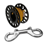 Maxbell Maxbell Compact Scuba Diving Dive Finger Spool Reel with 50Ft Yellow Line Black