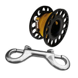 Maxbell Maxbell Compact Scuba Diving Dive Finger Spool Reel with 50Ft Yellow Line Black