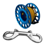 Maxbell Maxbell Compact Scuba Diving Dive Finger Spool Reel with 50Ft Yellow Line Blue