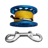 Maxbell Maxbell Compact Scuba Diving Dive Finger Spool Reel with 50Ft Yellow Line Blue