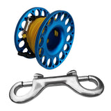 Maxbell Maxbell Compact Scuba Diving Dive Finger Spool Reel with 50Ft Yellow Line Blue