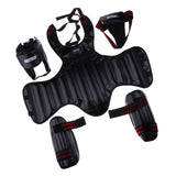 Maxbell Boxing Protective Gear Set Shin Leg Chest Guard Helmet Groin Protector Black