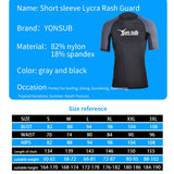 Maxbell Men Surfing Rash Guard Short Sleeve Top Quick Drying T-Shirt Swimwear M