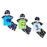 Maxbell Boy Swimsuit Guard Quick Dry Swimming Tops Snorkeling Shorts Costume and Cap