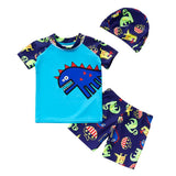 Maxbell Boy Swimsuit Guard Quick Dry Swimming Tops Snorkeling Shorts Costume and Cap