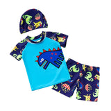Maxbell Boy Swimsuit Guard Quick Dry Swimming Tops Snorkeling Shorts Costume and Cap