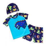 Maxbell Boy Swimsuit Guard Quick Dry Swimming Tops Snorkeling Shorts Costume and Cap