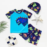 Maxbell Boy Swimsuit Guard Quick Dry Swimming Tops Snorkeling Shorts Costume and Cap