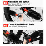 Maxbell Maxbell Bicycle Cleaning Brush Bike Chain Tyre Wheel Wash Cleaner Tool Set Black