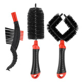 Maxbell Maxbell Bicycle Cleaning Brush Bike Chain Tyre Wheel Wash Cleaner Tool Set Red+Black