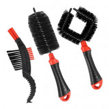 Maxbell Maxbell Bicycle Cleaning Brush Bike Chain Tyre Wheel Wash Cleaner Tool Set Red+Black