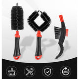 Maxbell Maxbell Bicycle Cleaning Brush Bike Chain Tyre Wheel Wash Cleaner Tool Set Red+Black