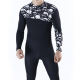 Maxbell Men 3mm Diving Wetsuit One-Piece Long Sleeve Wet Suit Jumpsuit Skull M
