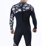 Maxbell Men 3mm Diving Wetsuit One-Piece Long Sleeve Wet Suit Jumpsuit Skull M