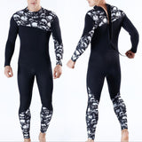 Maxbell Men 3mm Diving Wetsuit One-Piece Long Sleeve Wet Suit Jumpsuit Skull XL