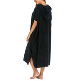 Maxbell 110x75cm Outdoor Sports Quick Water Absorbent Cloak for Adults Black A