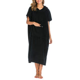 Maxbell 110x75cm Outdoor Sports Quick Water Absorbent Cloak for Adults Black A