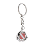 Maxbell Maxbell Zinc Alloy Diving Flag Key Chain Holder Keyring Keychain Charm Shark Teeth