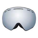 Maxbell Adult Ski Goggles Anti-fog Snow Snowboard UV Protect Over Glasses Silver