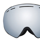 Maxbell Adult Ski Goggles Anti-fog Snow Snowboard UV Protect Over Glasses Silver