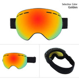 Maxbell Ski Goggles Anti-fog Spectacles Snowboard UV Protect Over Glasses Orange
