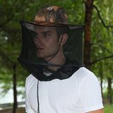 Maxbell Mesh Net Hat Head Face Cover Anti Mosquito Camping Fishing Cap Beige