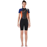 Maxbell Maxbell Women One-piece Wetsuit Back Zip Diving Swimwear Short Sleeve Dive Suit S