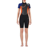 Maxbell Women 3mm Diving Wetsuit One-Piece Short Sleeve Wet Suit Jumpsuit Shorts S
