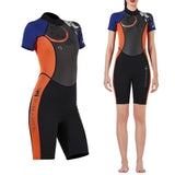Maxbell Women 3mm Diving Wetsuit One-Piece Short Sleeve Wet Suit Jumpsuit Shorts L