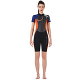 Maxbell Maxbell Women 3mm Diving Wetsuit One-Piece Short Sleeve Wet Suit Jumpsuit Shorts XL