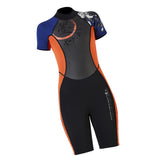 Maxbell Maxbell Women 3mm Diving Wetsuit One-Piece Short Sleeve Wet Suit Jumpsuit Shorts XL