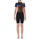 Maxbell Maxbell Women 3mm Diving Wetsuit One-Piece Short Sleeve Wet Suit Jumpsuit Shorts XL