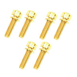 Maxbell Maxbell 6 Pieces Fixed Gear Bicycle Handlebar Stem Screw Bolt Washer M5x18 Gold