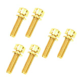 Maxbell Maxbell 6 Pieces Fixed Gear Bicycle Handlebar Stem Screw Bolt Washer M5x18 Gold