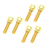 Maxbell Maxbell 6 Pieces Fixed Gear Bicycle Handlebar Stem Screw Bolt Washer M5x18 Gold