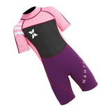 Maxbell Maxbell 2.5mm Kids Short Sleeve Wetsuit Beach Diving Swimwear Swimsuit Pink L