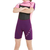 Maxbell Maxbell 2.5mm Kids Short Sleeve Wetsuit Beach Diving Swimwear Swimsuit Pink L