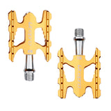 Maxbell Maxbell 1 Pair Aluminium Alloy Mountain Road Bike Bearings Treadle Pedals Golden