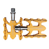 Maxbell Maxbell 1 Pair Aluminium Alloy Mountain Road Bike Bearings Treadle Pedals Golden