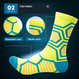 Maxbell Maxbell 1 Pair Sports Compression Mid-Calf Socks Ankle Care Cycling Socks Dark Blue