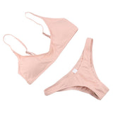 Maxbell Maxbell Women Bikini Two Piece Spaghetti Strap High Cut Bikini Set Swimsuit S