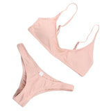 Maxbell Maxbell Women Bikini Two Piece Spaghetti Strap High Cut Bikini Set Swimsuit S