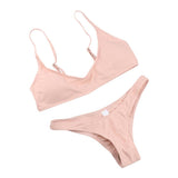 Maxbell Maxbell Women Bikini Two Piece Spaghetti Strap High Cut Bikini Set Swimsuit S