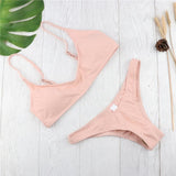 Maxbell Maxbell Women Bikini Two Piece Spaghetti Strap High Cut Bikini Set Swimsuit S