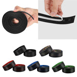 Maxbell Maxbell 2Pcs Bicycle Handlebar Tape PU Leather Fishing Rod Wrap End Plugs Black