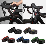 Maxbell Maxbell 2Pcs Bicycle Handlebar Tape PU Leather Fishing Rod Wrap End Plugs Black