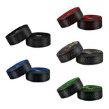 Maxbell Maxbell 2Pcs Bicycle Handlebar Tape PU Leather Fishing Rod Wrap End Plugs Black