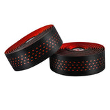 Maxbell Maxbell 2Pcs Bicycle Handlebar Tape PU Leather Fishing Rod Wrap End Plugs Red