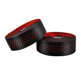 Maxbell Maxbell 2Pcs Bicycle Handlebar Tape PU Leather Fishing Rod Wrap End Plugs Red